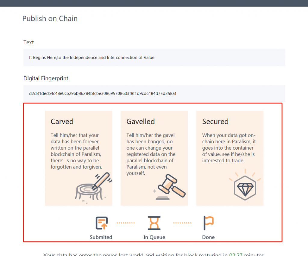 The Digital Economy Platform- Paralism “Publish a Chain” Function ...